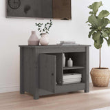 Vidaxl tv-meubel 70x36,5x52 cm massief grenenhout grijs