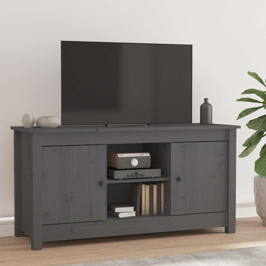 Vidaxl tv-meubel 103x36,5x52 cm massief grenenhout grijs