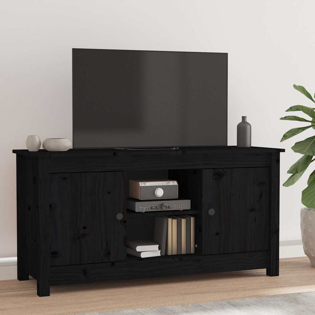 Vidaxl tv-meubel 103x36,5x52 cm massief grenenhout zwart