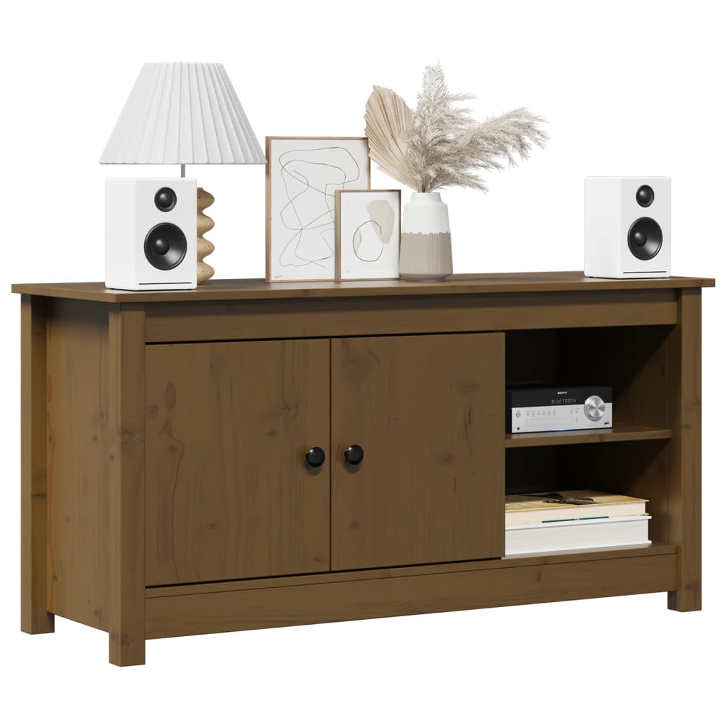 Vidaxl tv-meubel 103x36,5x52 cm massief grenenhout honingbruin