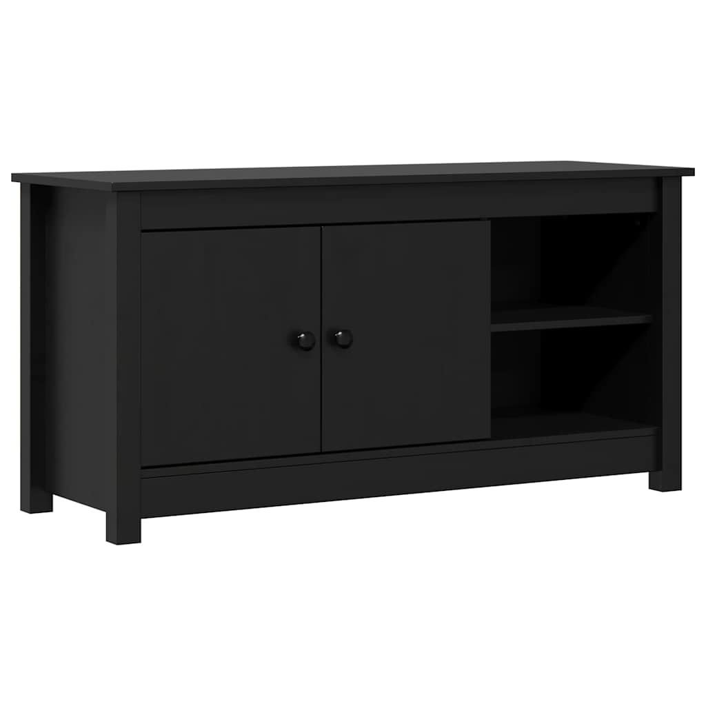 Vidaxl tv-meubel 103x36,5x52 cm massief grenenhout zwart