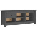 Vidaxl -Schuhschrank 110x38x45,5 cm Festkieferngrau
