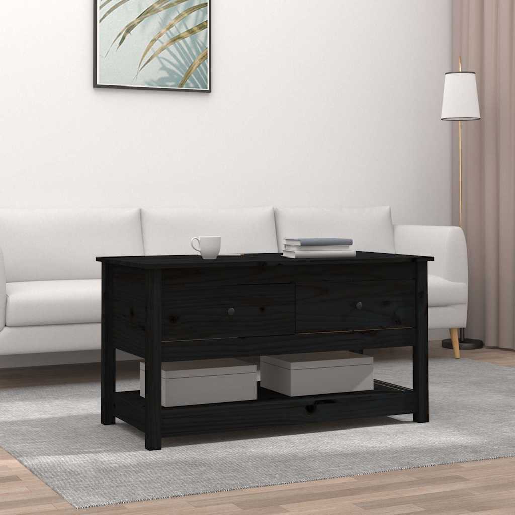 Vidaxl salontafel 102x49x55 cm massief grenenhout zwart