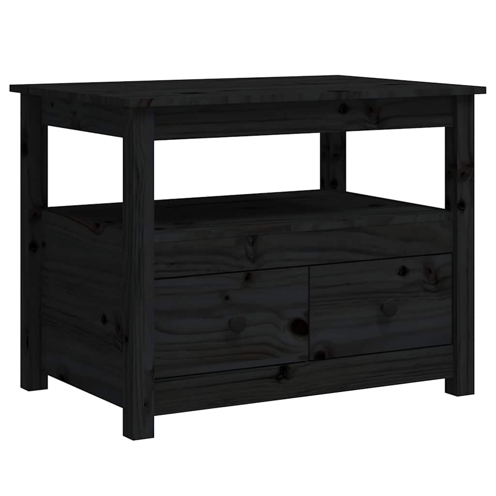 Vidaxl salontafel 71x49x55 cm massief grenenhout zwart