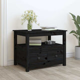 Vidaxl salontafel 71x49x55 cm massief grenenhout zwart