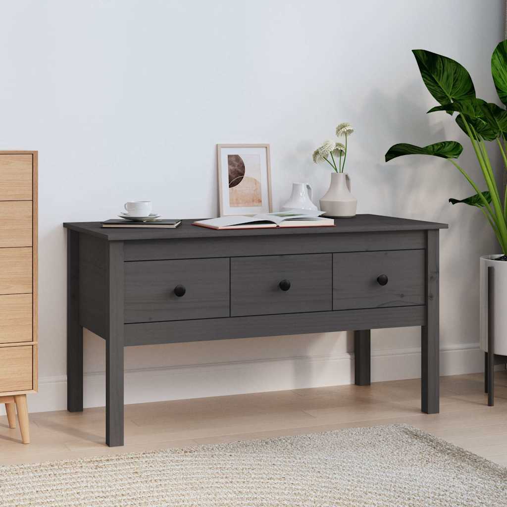 Vidaxl salontafel 102x49x55 cm massief grenenhout grijs