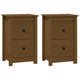 Vidaxl nachtkastjes 2 st 40x35x61,5 cm massief grenenhout honingbruin