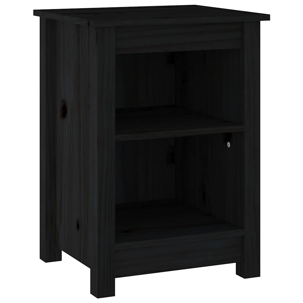 Vidaxl nachtkastjes 2 st 40x35x55 cm massief grenenhout zwart