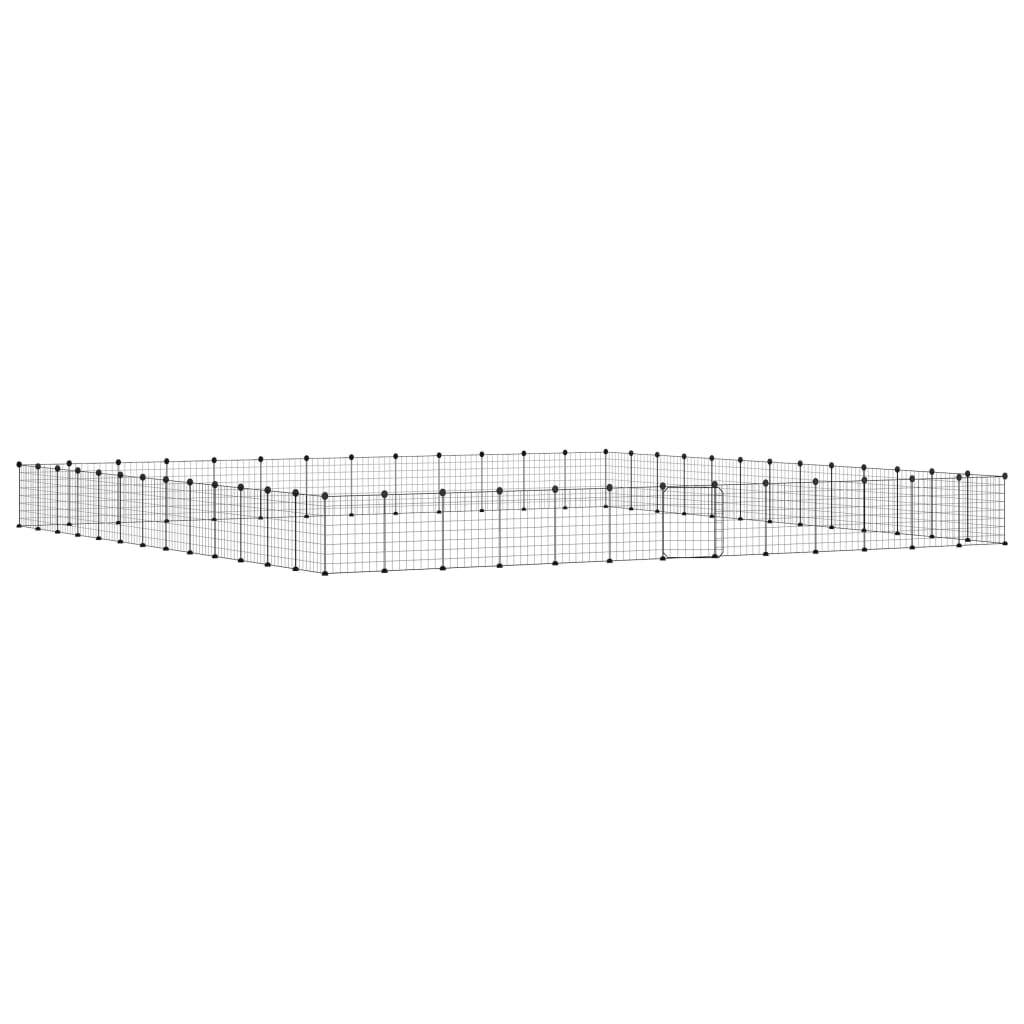 Vidaxl Pets Cage with Door 52 Panels 35x35 cm stål svart