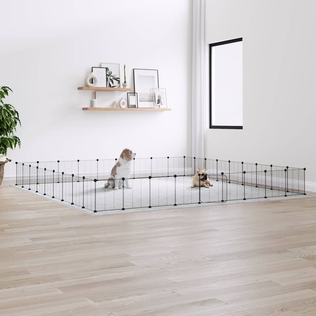 Vidaxl Pets Cage med dør 36 paneler 35x35 cm stål svart