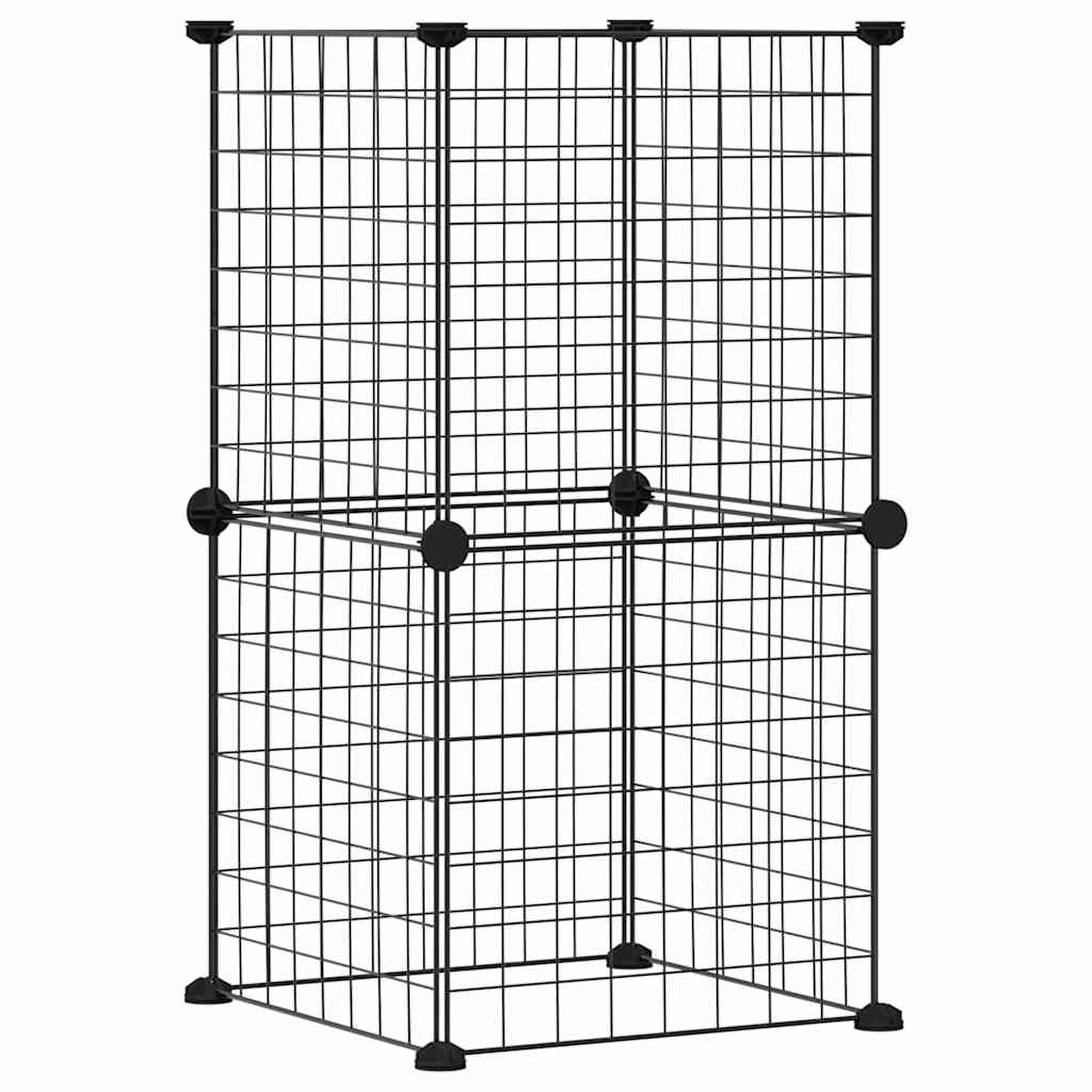 Vidaxl Pets Cage with 8 panels 35x35 cm steel black