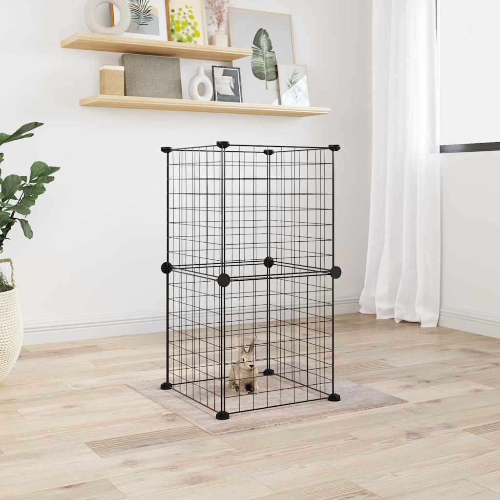 Vidaxl PETS Gabbia con 8 pannelli 35x35 cm Black