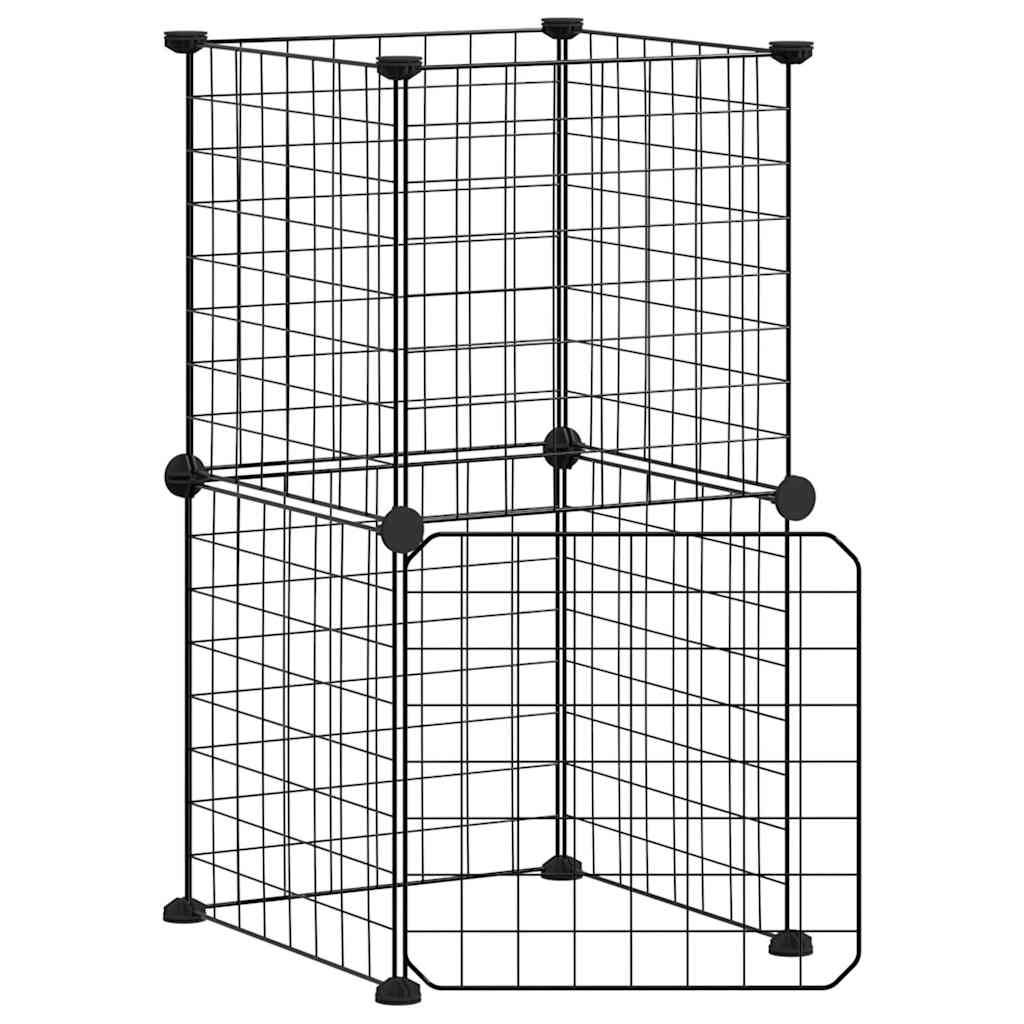 Vidaxl Pets Cage With Door 8 Panels 35x35 Cm Steel Black