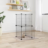 Vidaxl Pets Cage z vrati 8 plošč 35x35 cm jeklena črna