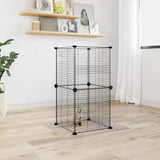 Cage Vidaxl pour animaux de compagnie avec 8 panneaux 35x35 cm en acier noir