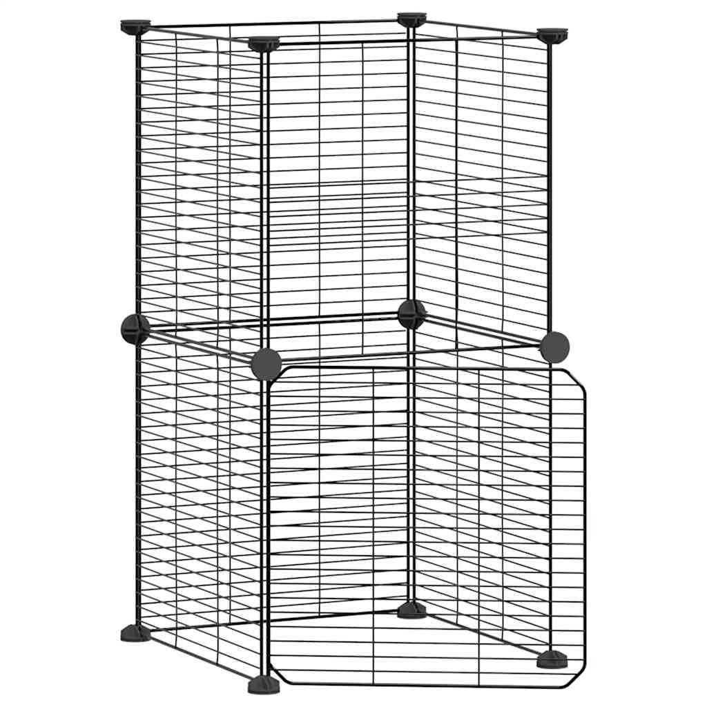 Vidaxl Pets Cage con puerta 8 paneles 35x35 cm de acero negro