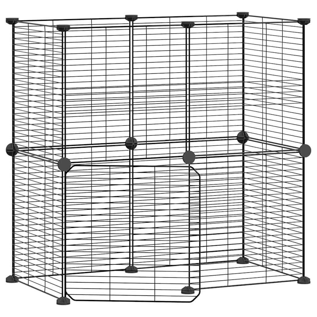 Vidaxl Pets Cage With Door 12 Panels 35x35 Cm Steel Black