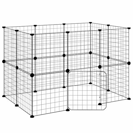 Vidaxl Haustiere Käfig mit Tür 20 Paneele 35x35 cm Stahl Schwarz