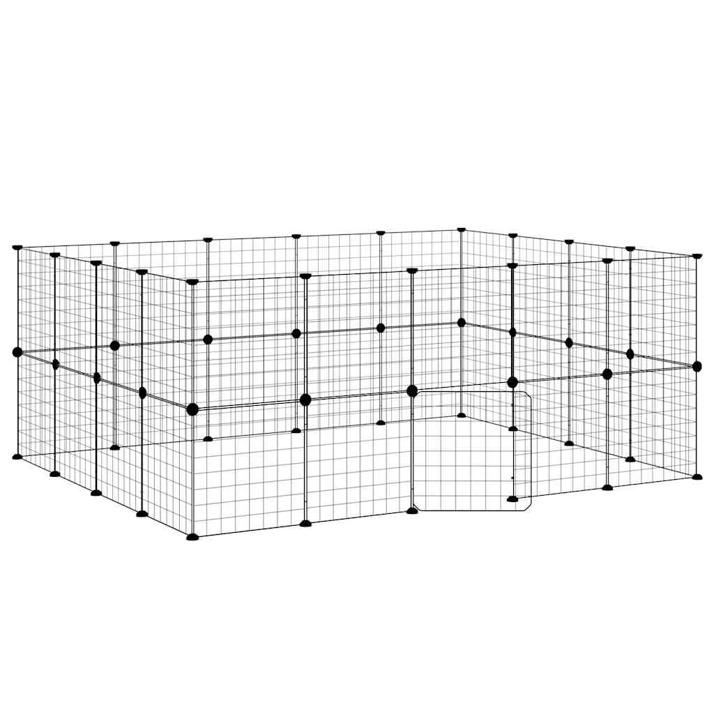 Vidaxl Haustiere Käfig mit Tür 36 Paneele 35x35 cm Stahl schwarz