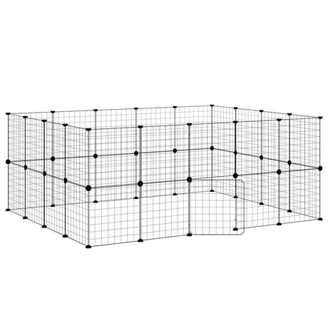 Vidaxl Haustiere Käfig mit Tür 36 Paneele 35x35 cm Stahl schwarz