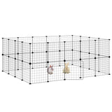 Vidaxl Haustiere Käfig mit Tür 36 Paneele 35x35 cm Stahl schwarz