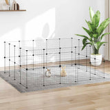 Vidaxl Haustiere Käfig mit Tür 36 Paneele 35x35 cm Stahl schwarz