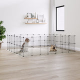 Vidaxl Pets Cage with Door 52 Panels 35x35 cm stål svart