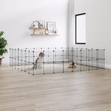 Vidaxl Pet Cage med dør 60 paneler 35x35 cm stål svart