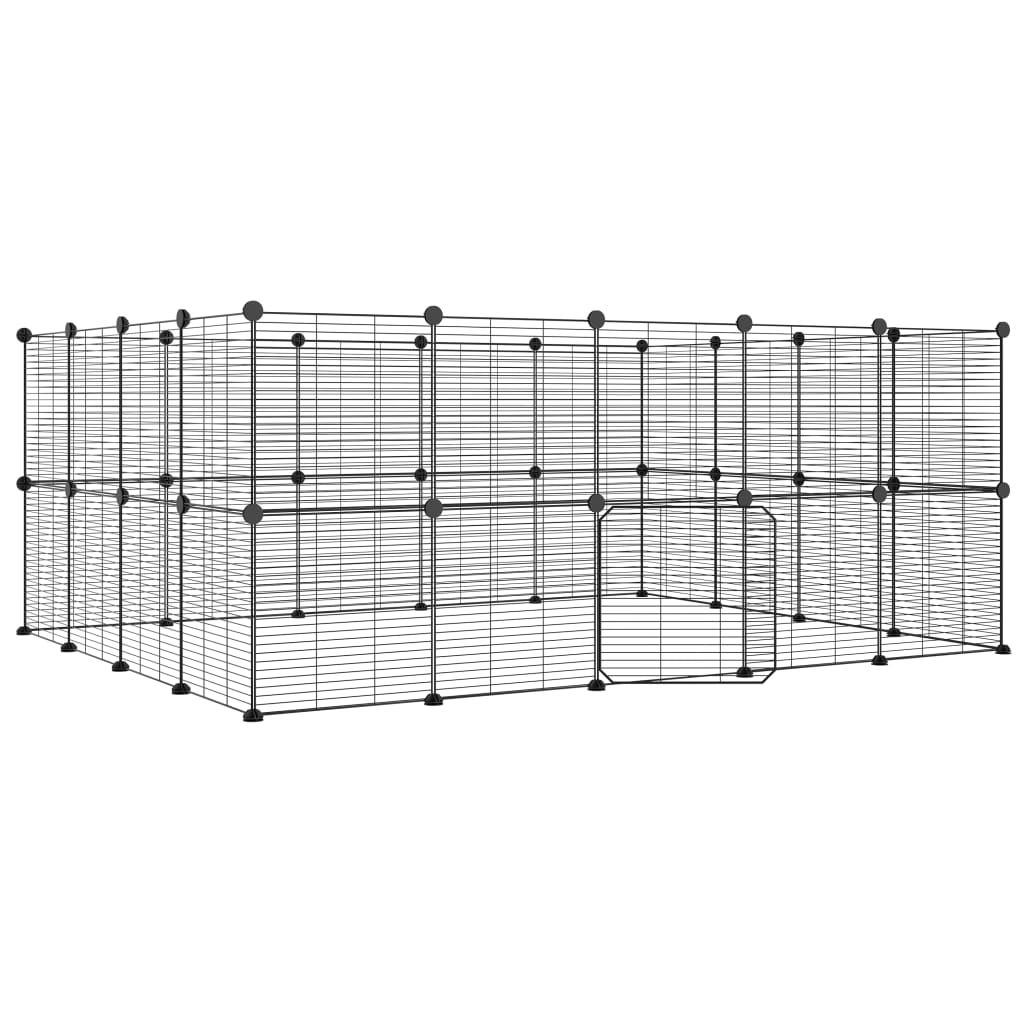 Vidaxl Pets Cage med dør 36 paneler 35x35 cm stål svart