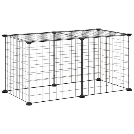 Vidaxl -Haustiere Käfig mit 8 Panels 35x35 cm Stahlschwarz