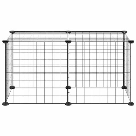 Vidaxl -Haustiere Käfig mit 8 Panels 35x35 cm Stahlschwarz