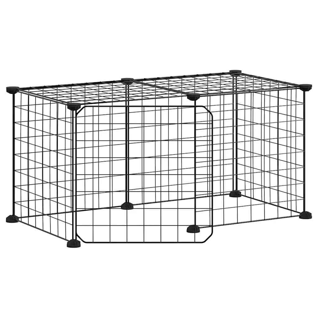 Vidaxl Pets Cage z vrati 8 plošč 35x35 cm jeklena črna