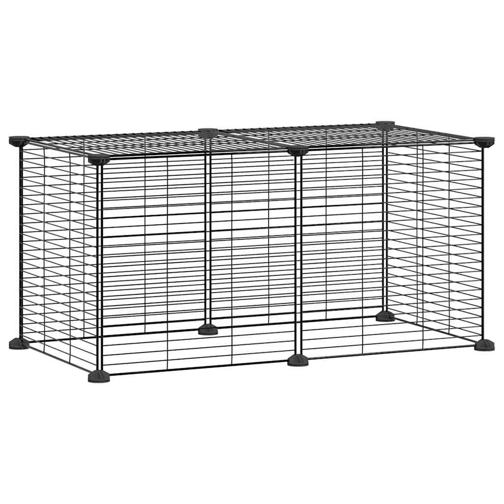 Vidaxl Pets Cage z 8 ploščami 35x35 cm jeklena črna