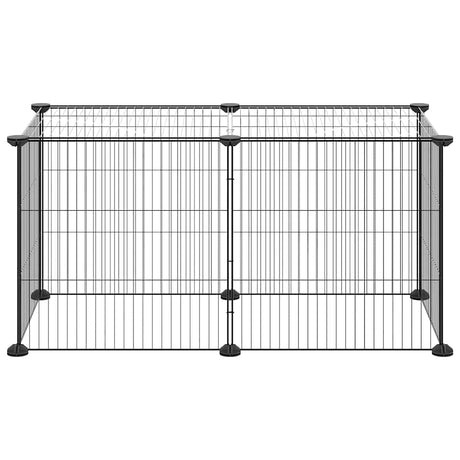 Vidaxl -Haustiere Käfig mit 8 Panels 35x35 cm Stahlschwarz