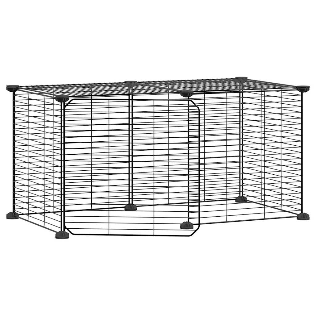 Vidaxl Pets Cage z vrati 8 plošč 35x35 cm jeklena črna