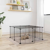 Vidaxl Pets Cage z vrati 12 plošč 35x35 cm jeklena črna