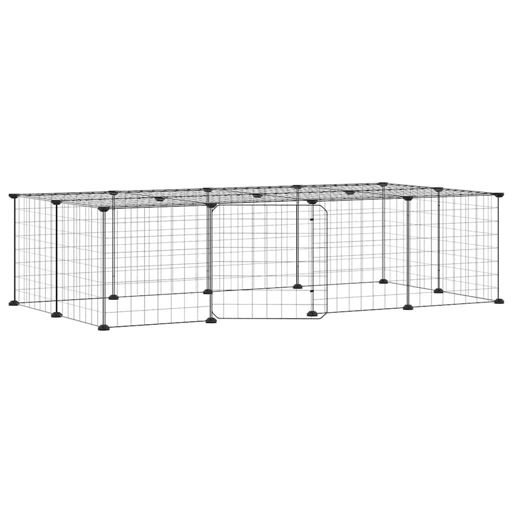 Vidaxl Haustiere Käfig mit Tür 20 Paneele 35x35 cm Stahl Schwarz