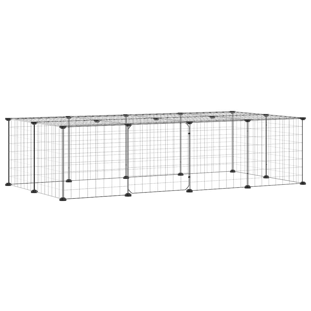 Vidaxl Haustiere Käfig mit Tür 20 Paneele 35x35 cm Stahl Schwarz