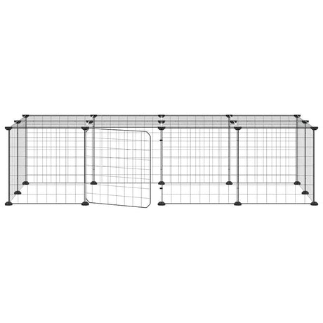 VidaXL Haustierkäfig mit Tür 20 Paneele 35x35 cm Stahl schwarz
