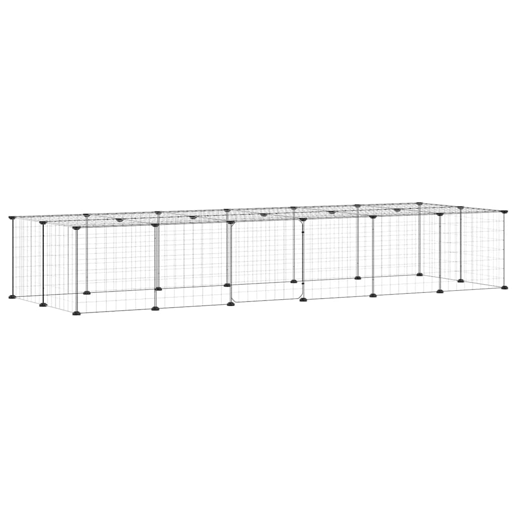 Vidaxl Haustiere Käfig mit Tür 28 Paneele 35x35 cm Stahl schwarz