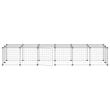 Vidaxxl Haustierkäfig mit Tür 28 Paneele 35x35 cm Stahl schwarz
