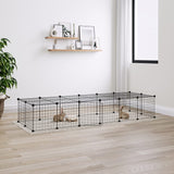 Vidaxl Pets Cage with Door 28 Panels 35x35 cm stål svart