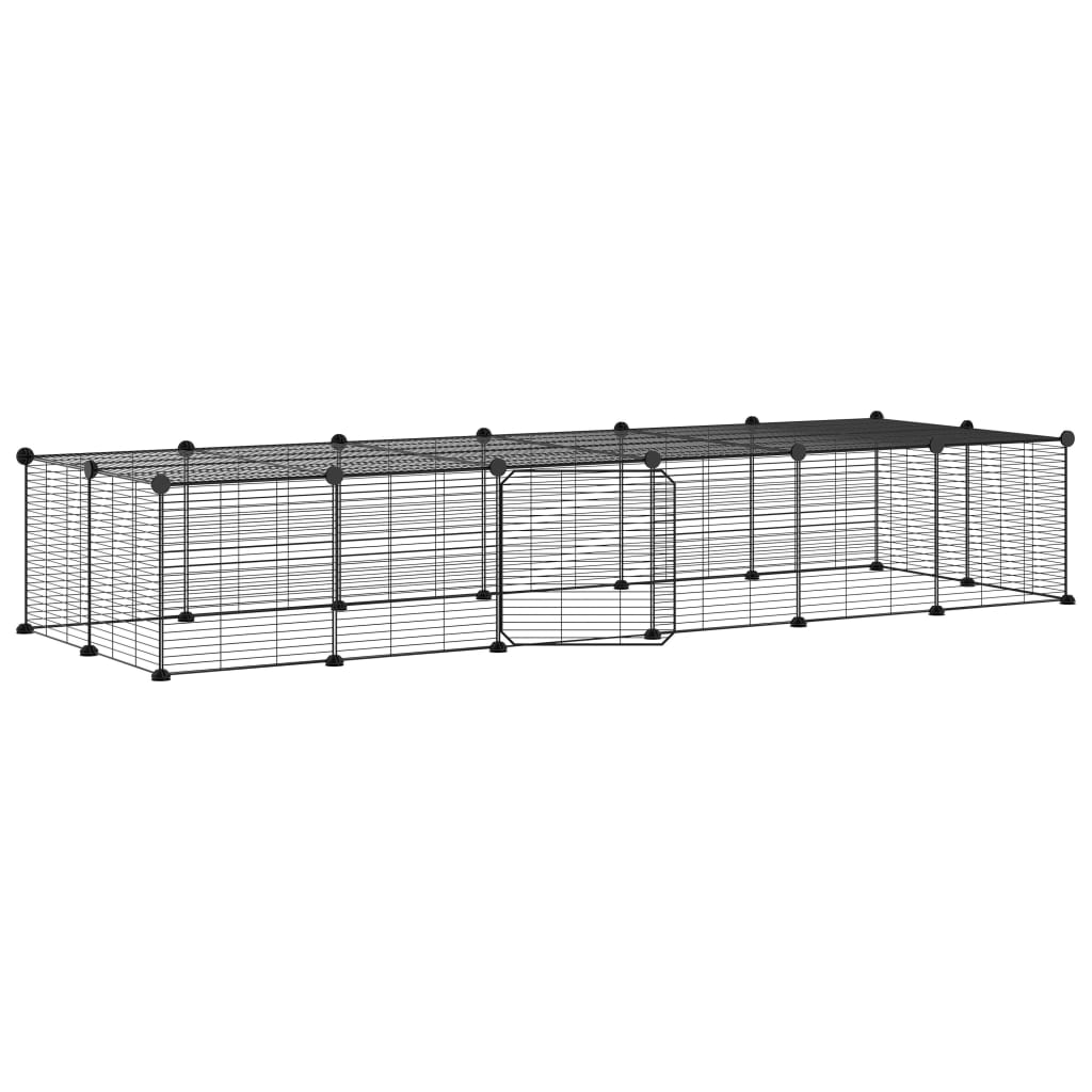 Vidaxl Pets Cage med dør 28 Paneler 35x35 cm stål svart