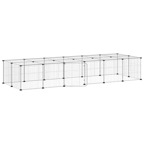 Vidaxl Haustiere Käfig mit Tür 28 Paneele 35x35 cm Stahl schwarz