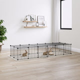 Vidaxl Pets Cage med dør 28 Paneler 35x35 cm stål svart