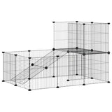 Vidaxl Haustiere Käfig mit Tür 20 Paneele 35x35 cm Stahl Schwarz