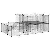 Vidaxl Pets Cage with Door 44 Panels 35x35 cm stål svart