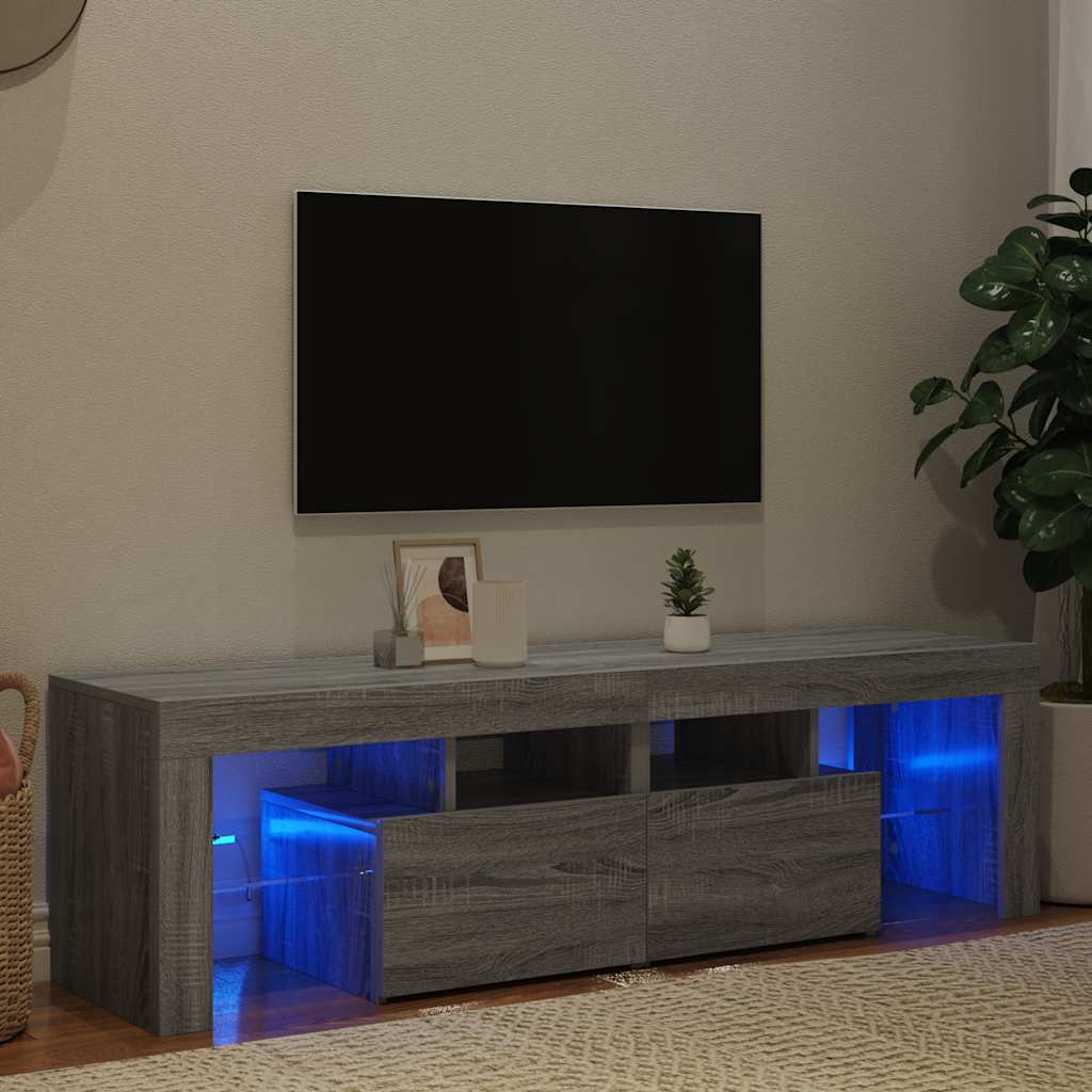 Vidaxl tv-meubel met led-verlichting 140x36,5x40 cm grijs sonoma eiken