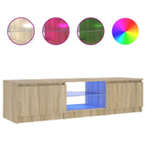 Vidaxl tv-meubel led-verlichting 140x40x36 cm gerookt eikenkleurig