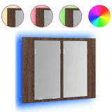 Vidaxl spiegelkast led 60x12x45 cm bewerkt hout bruin eikenkleur